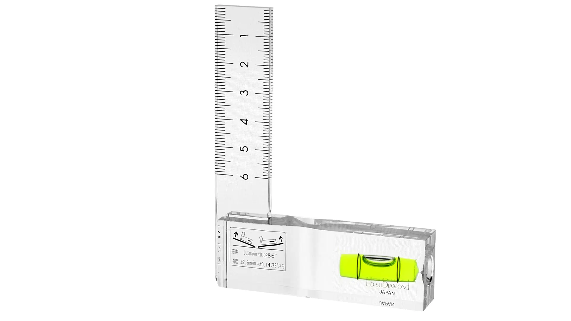 Square Level Acrylic with one Vial Size 100 x 72 mm