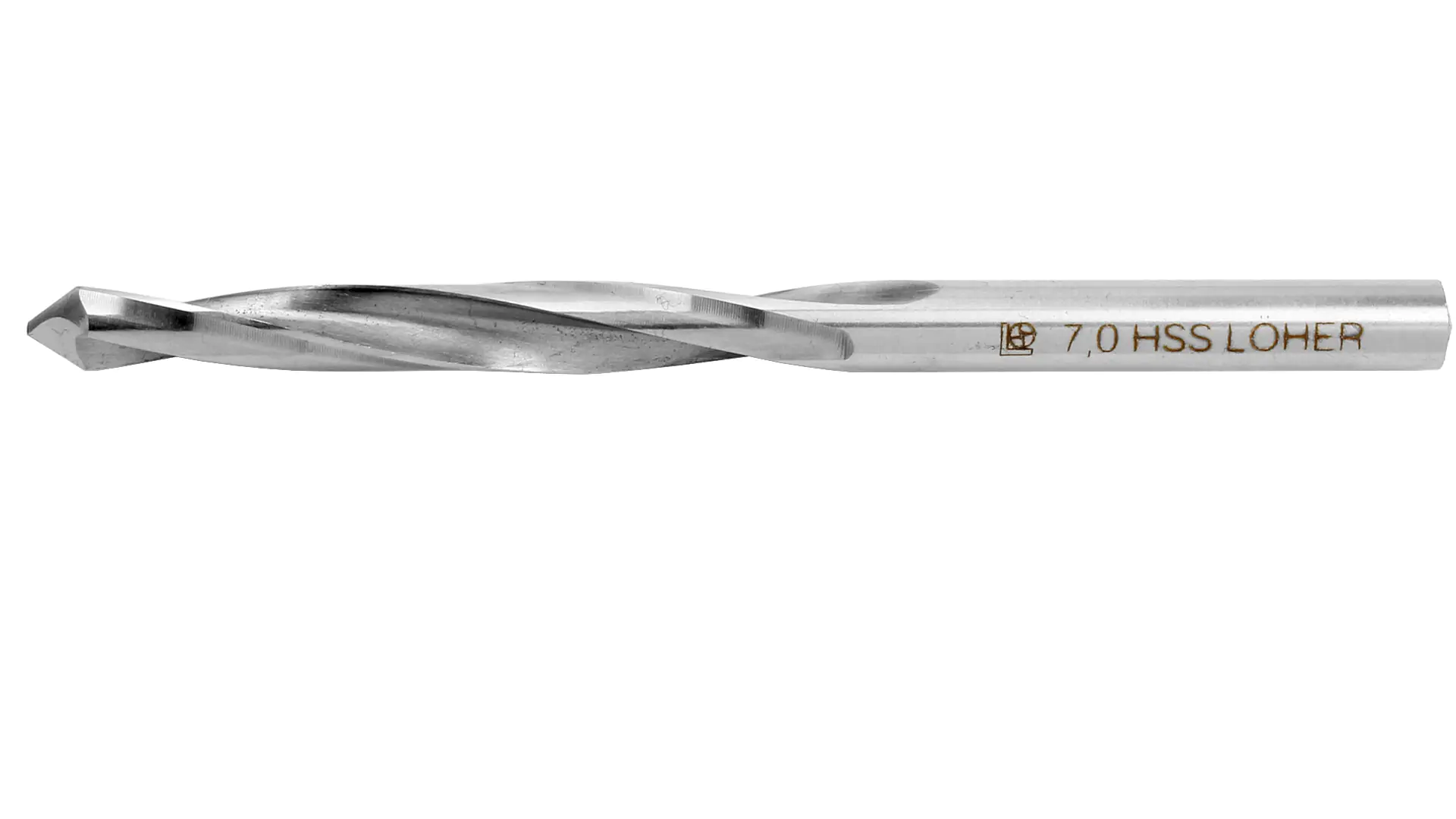 HSS drill for Bakelite, hard rubber, plexiglass, hard paper, Eternit, Pertinax Series 029/00 with cylindrical shank, right-hand rotation LÖHER HSS drill for Bakelite, hard rubber, plexiglass, hard paper, Eternit, Pertinax Series 029/00 with cylindrical shank, right-hand rotation LÖHER