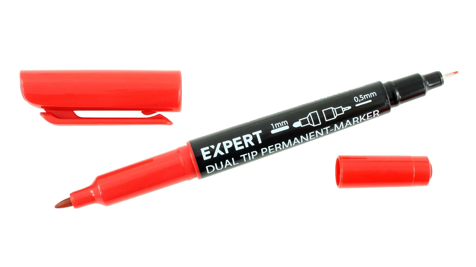 EXPERT DUAL Tip Permanentmarker, 0.5mm & 1mm, red EXPERT DUAL Tip Permanentmarker, 0.5mm & 1mm, red