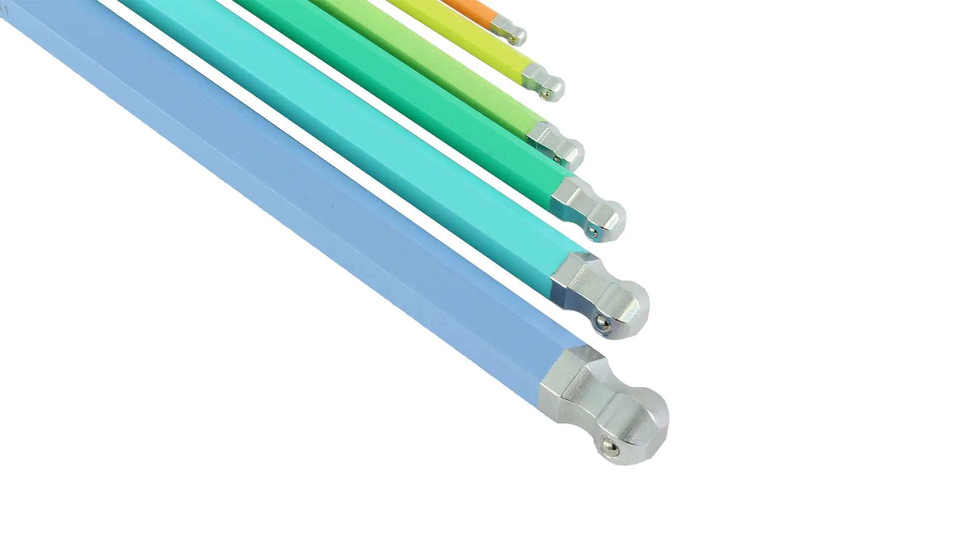 9-piece set coloured Allen keys with ball catch 1.5-2-2.5-3-4-5-6-8-10 mm ASAHI 9-piece set coloured Allen keys with ball catch 1.5-2-2.5-3-4-5-6-8-10 mm ASAHI