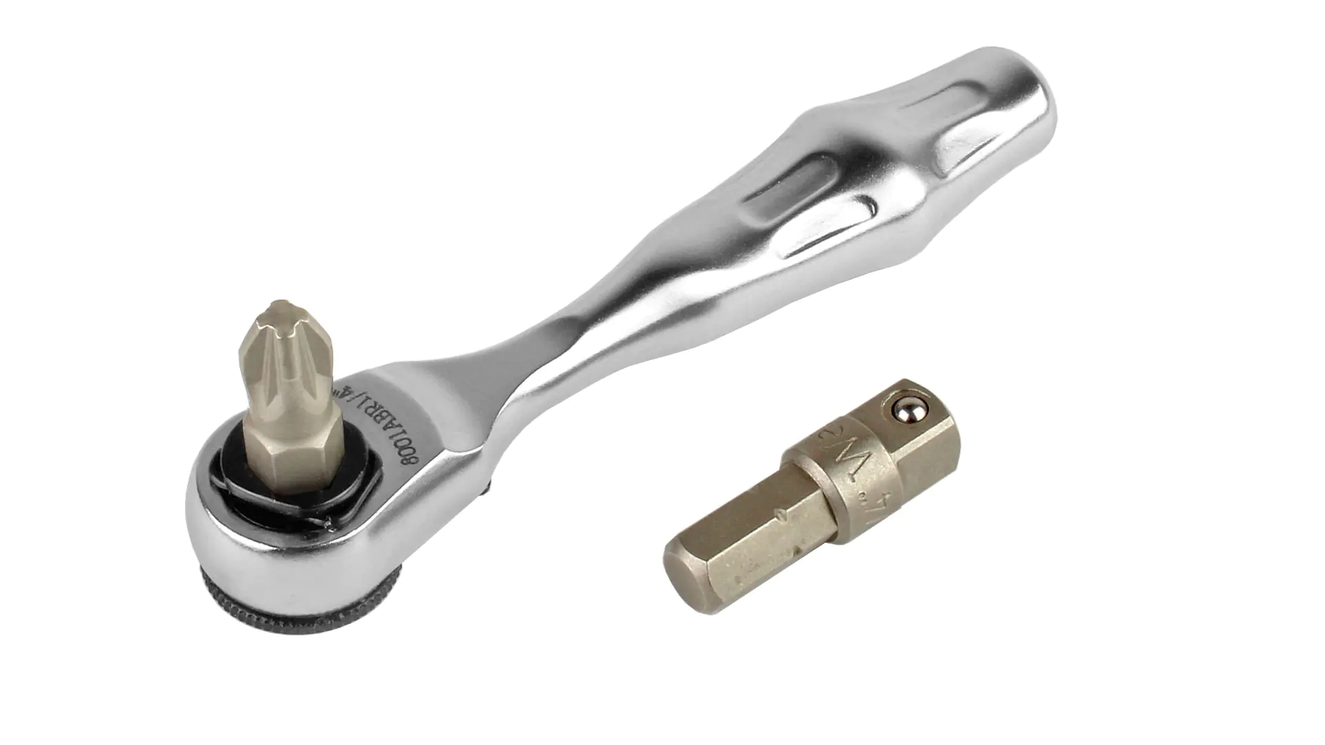 Bit-Ratchet with 1/4 inch Hex Chuck and Adapter for 1/4 inch Sockets WERA