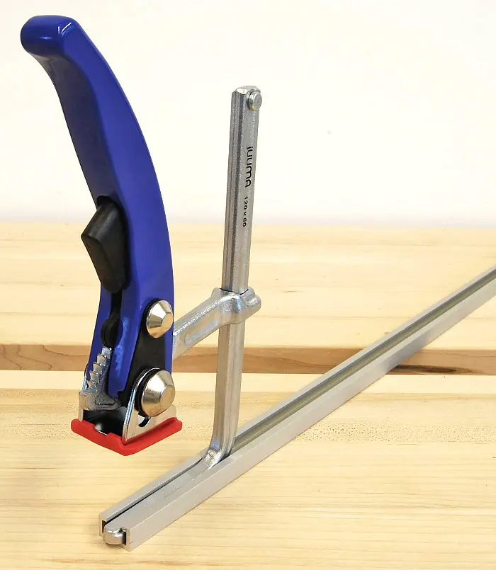 Clamp for T-Tracks 120/60 mm with Lever Handle P.P. Pad included JUUMA Clamp for T-Tracks 120/60 mm with Lever Handle P.P. Pad included JUUMA