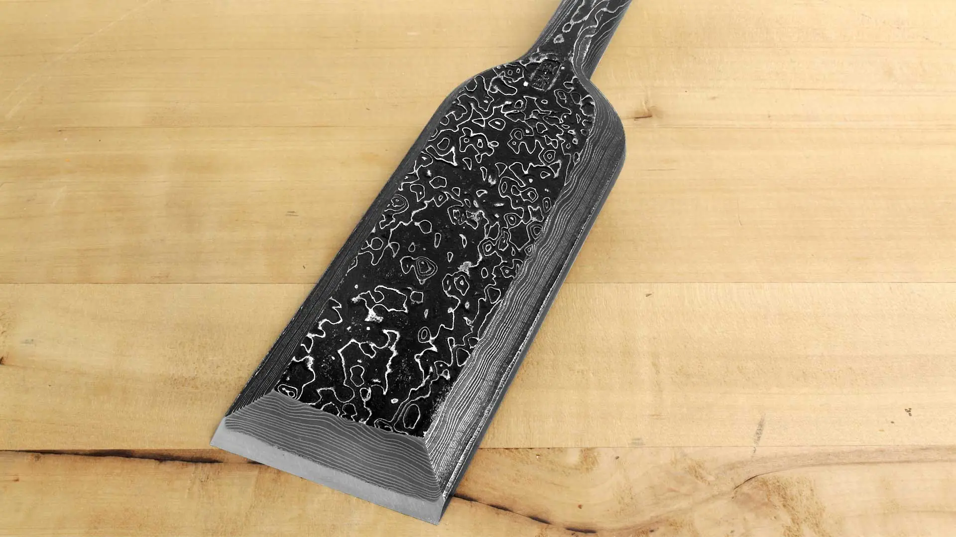 Sashi Mokume Nomi 48 mm - Slick with Suminagashi Blade Total Length 630 mm TASAI Sashi Mokume Nomi 48 mm - Slick with Suminagashi Blade Total Length 630 mm TASAI
