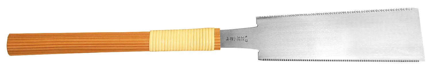 Traditional Japanese Saw Ryoba Blade 210 mm with Cedar Wood Handle HISHIKA