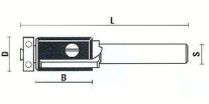 Insert Trimming Cutters with Ball Bearing D=12.7mm B=20mm L=62mm S=8mm KLEIN