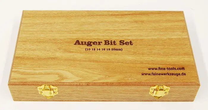 6 pcs Set Auger Bits 10-12-14-16-18-20mm O/L 235mm in Wooden Box 6 pcs Set Auger Bits 10-12-14-16-18-20mm O/L 235mm in Wooden Box