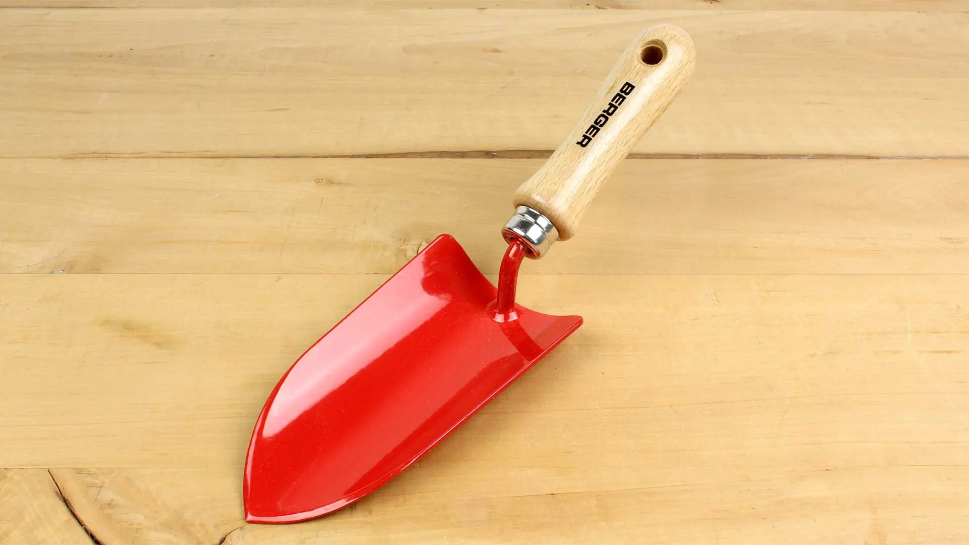 Hand Trowel with wide Dish and wooden Handle total Length 305 mm  BERGER