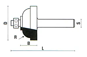 Profile hollow roundover cutter