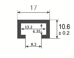 T-Track 17 x 10 mm Length 600 mm AWESO T-Track 17 x 10 mm Length 600 mm AWESO