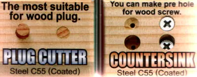 Plug Cutter 8 mm and Countersink Drill 3-8 mm Plug Cutter 8 mm and Countersink Drill 3-8 mm
