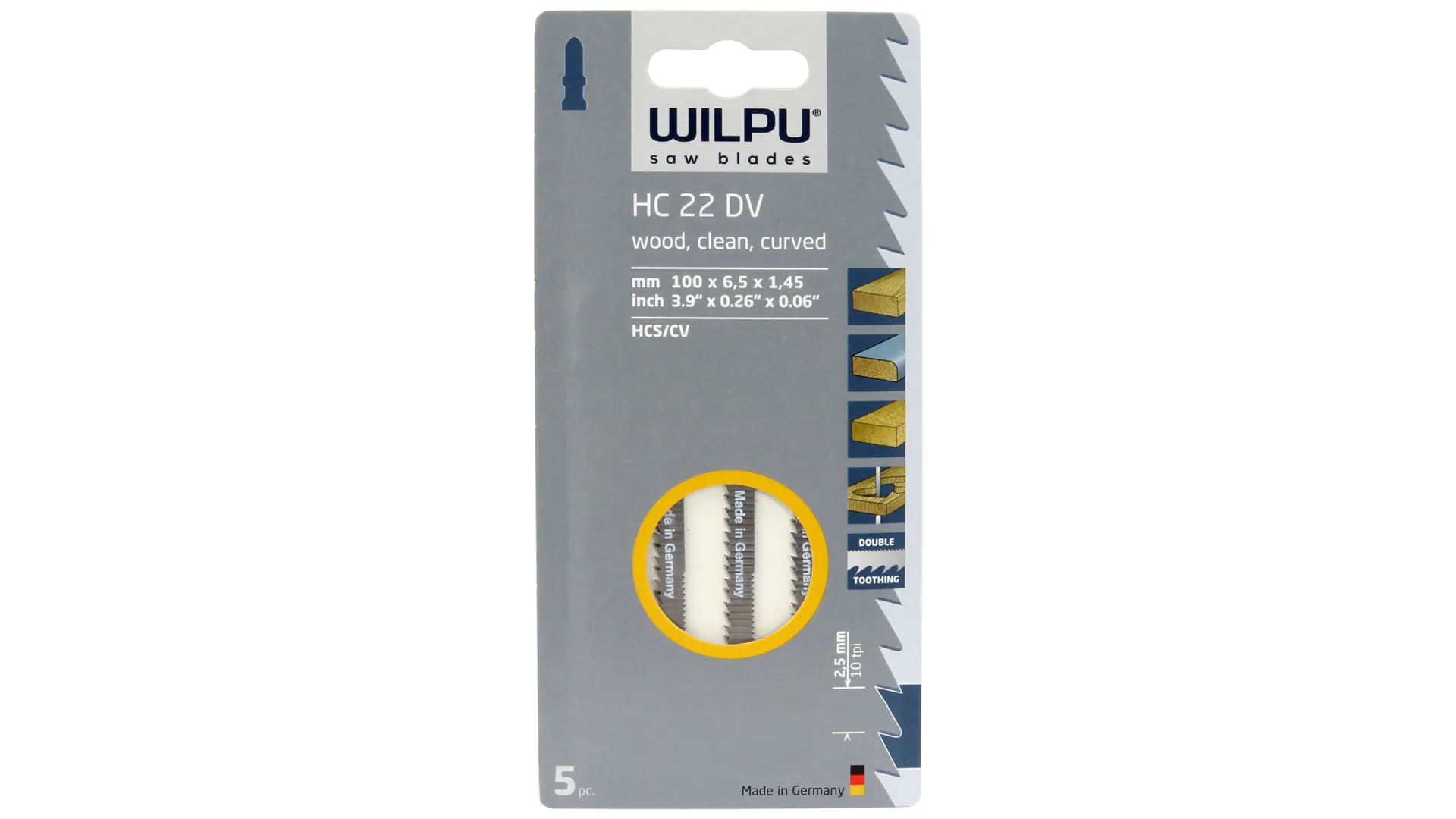 Jig Saw Blade 5-piece Set HC 22 DV WILPU