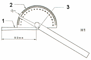 Bevel angle outside the scale range of this setting gauge