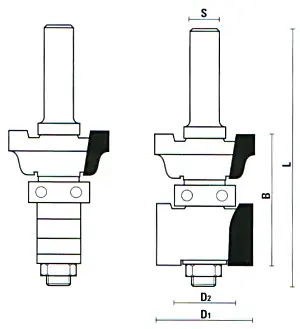 Sprocket router cutter set with guide ring