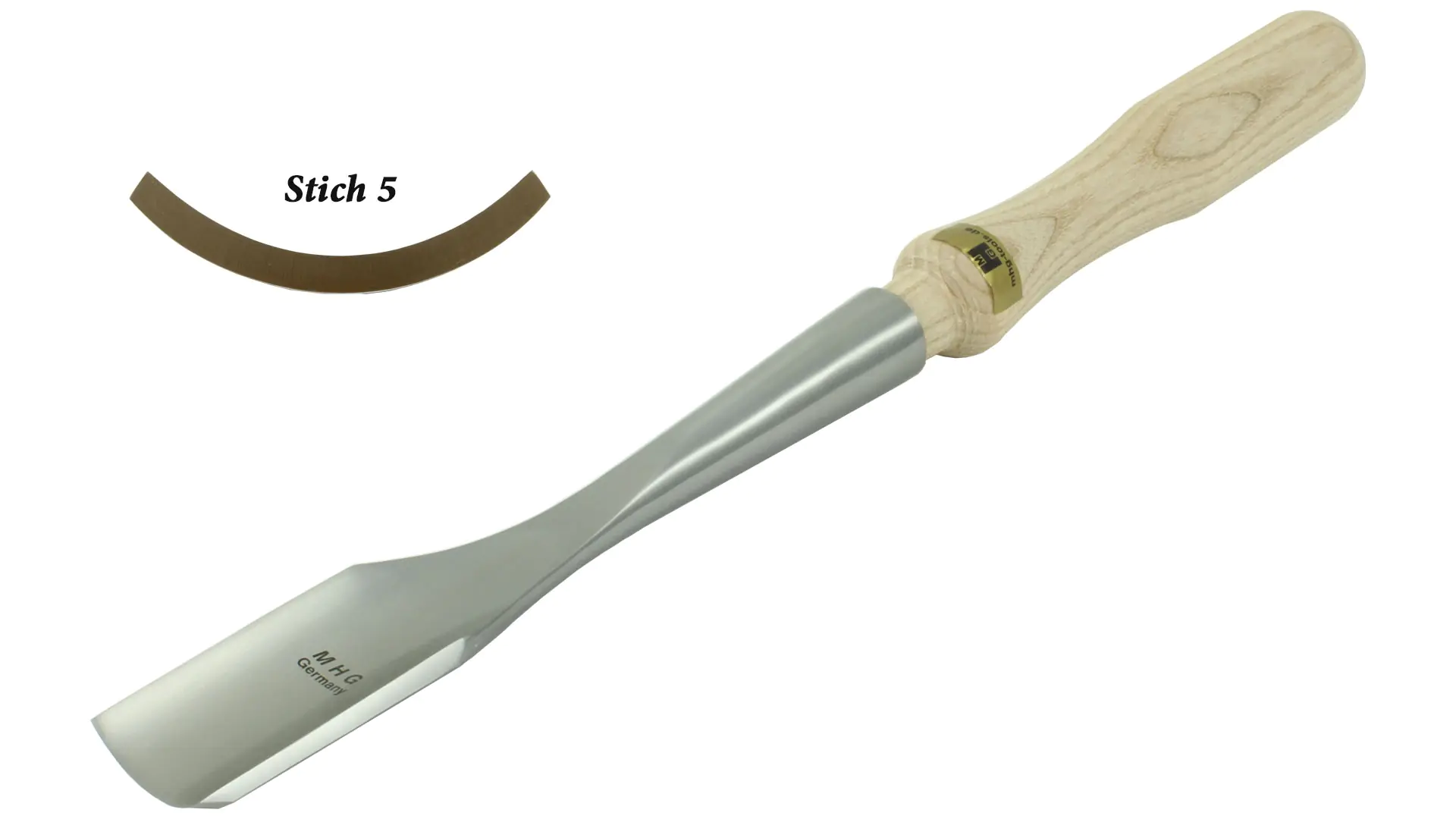 Framing Gouge D = 50 mm Blade Sweep 5 480 mm with oiled Ash Handle MHG