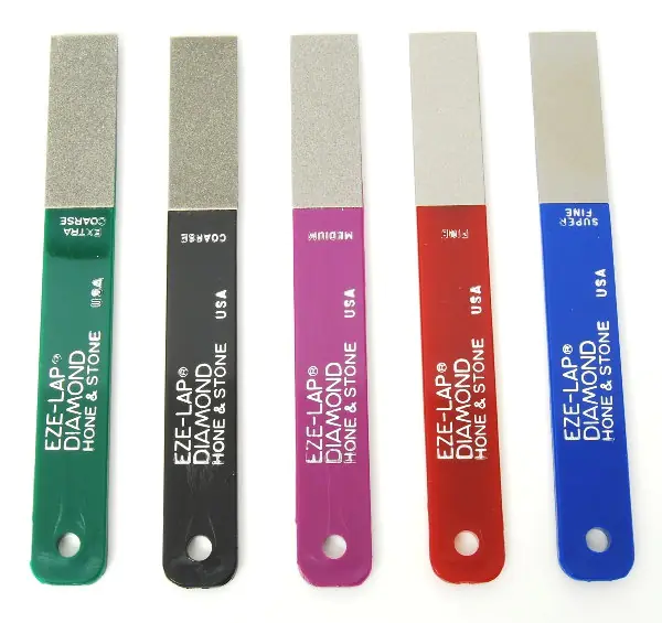 Set of 5 Diamond Sharpeners Super Fine/Fine/Medium/Coarse/Extra Coarse Working Surface 51 x 19 mm EZE-LAP