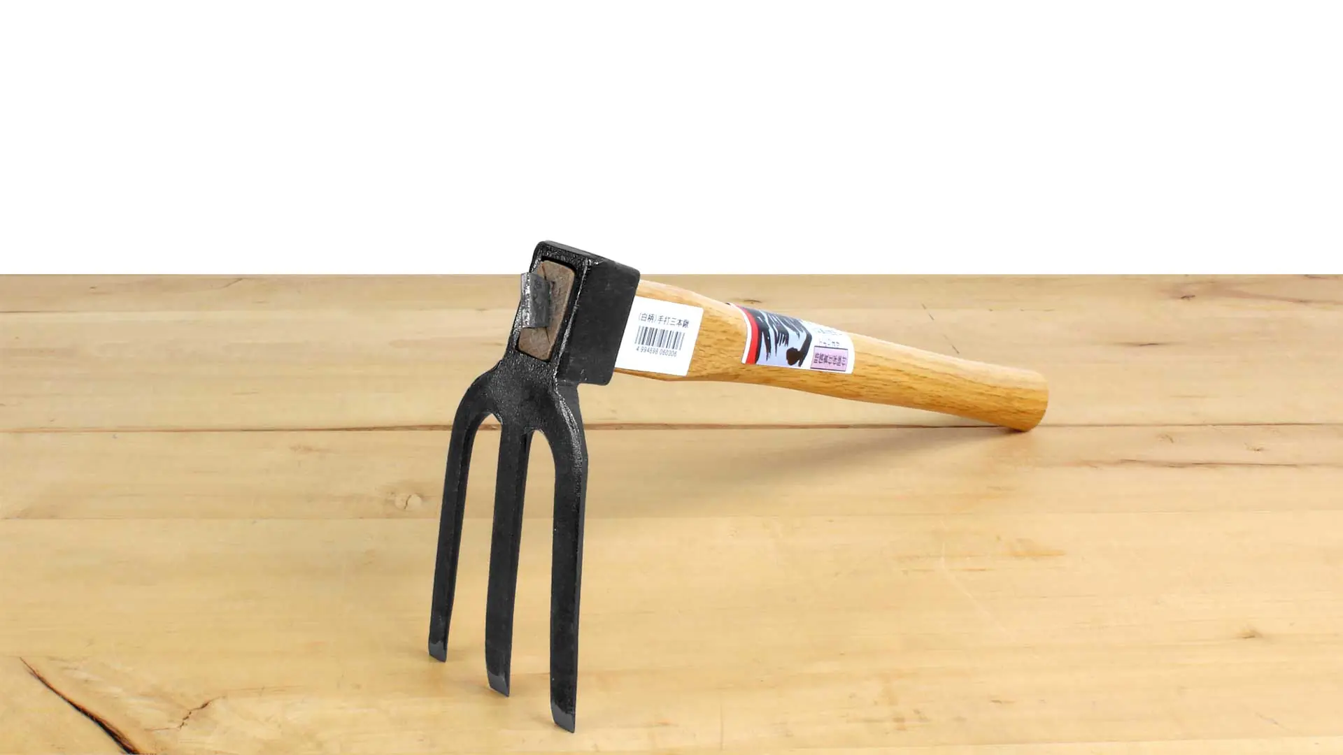Japanese small Hoe with 3 Prongs (Sanbon Kuwa)  Head Size 70  x 110 mm Handle 390 mm TSUKURU