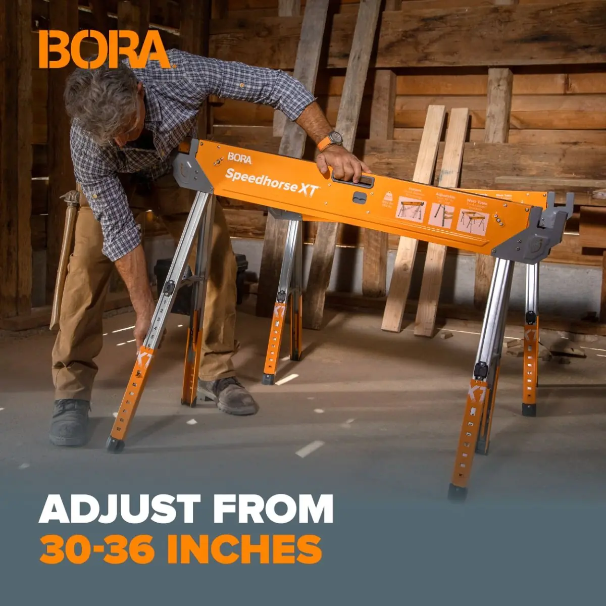 Set of 2 Adjustable work trestles ‘Speedhorse XT’ PM-4550 BORA Set of 2 Adjustable work trestles ‘Speedhorse XT’ PM-4550 BORA