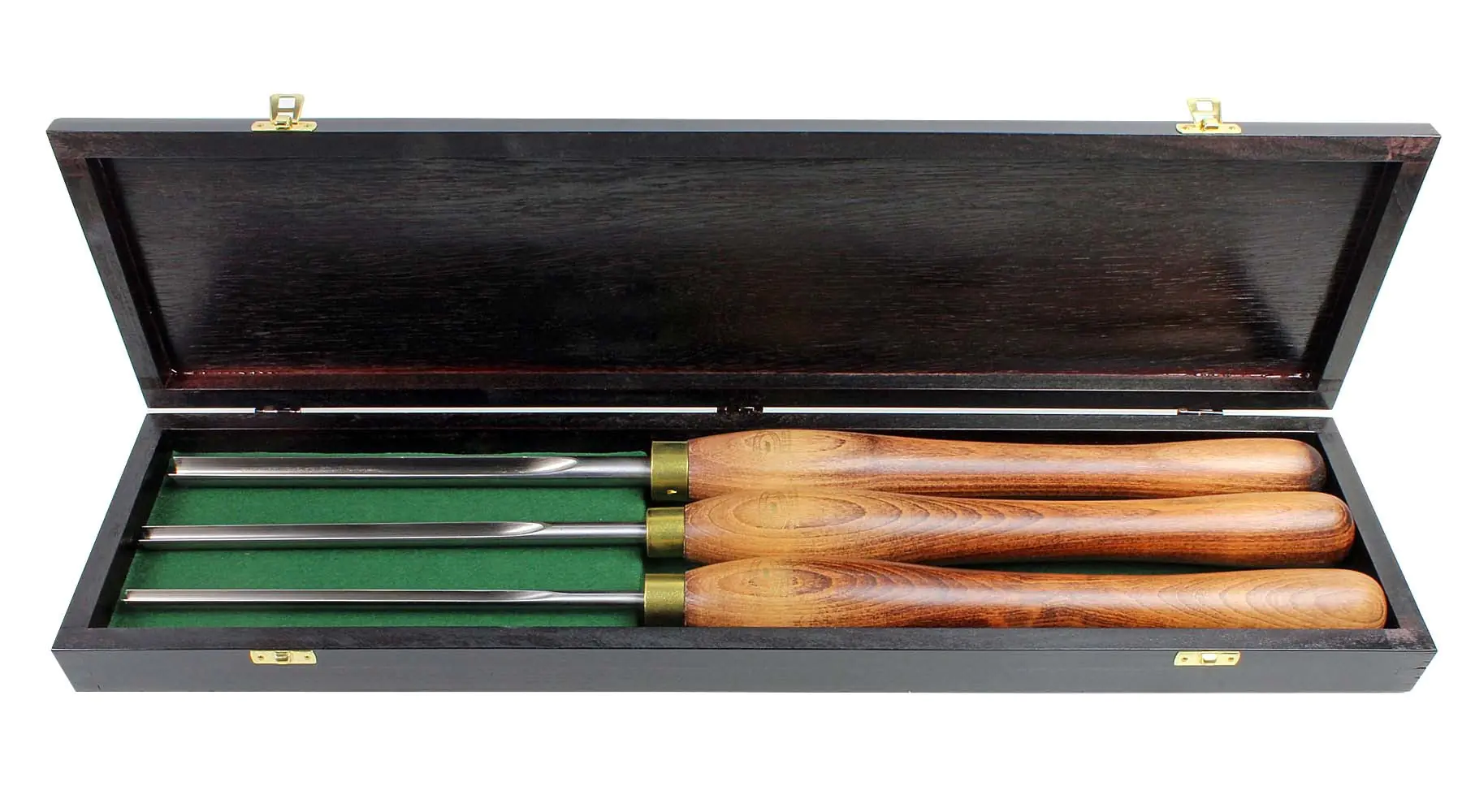 3 Piece Bowl Gouge Set in wooden box CROWN