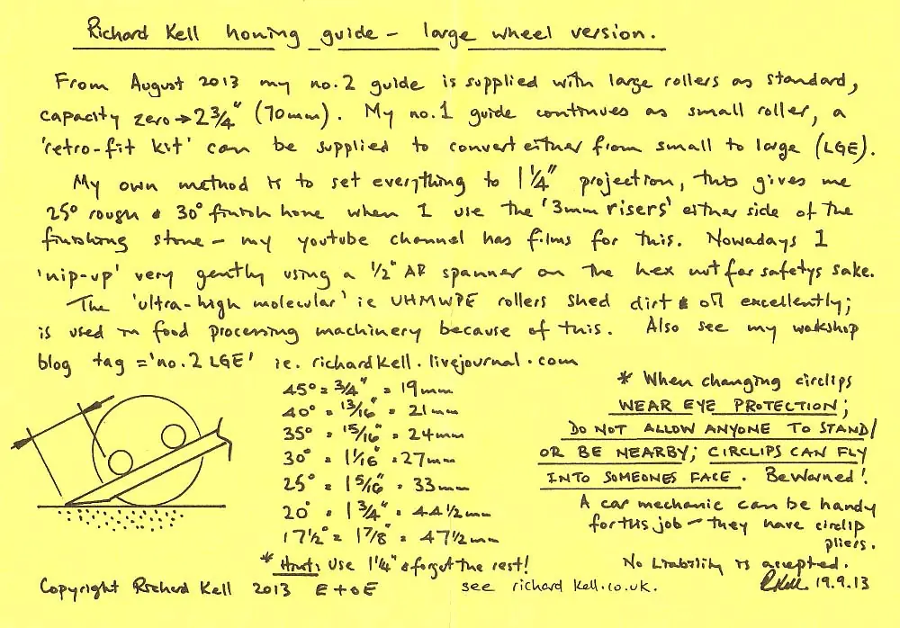 Honing Guide No. 2 wide with large Rollers for Blades 2 to 60mm R.KELL Honing Guide No. 2 wide with large Rollers for Blades 2 to 60mm R.KELL