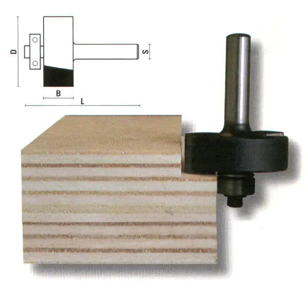 Rabbetting Cutters with 4 Ball Bearings HM D=35mm B=13mm L=51mm E=8/9.5/11/12.7 S=8mm KLEIN Rabbetting Cutters with 4 Ball Bearings HM D=35mm B=13mm L=51mm E=8/9.5/11/12.7 S=8mm KLEIN