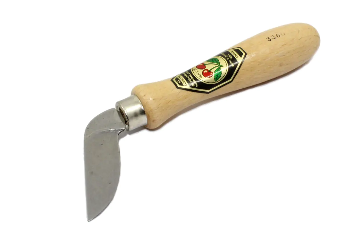 Carving Knife bent aside curved Edge TWO CHERRIES