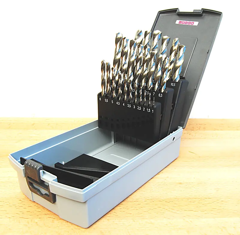 Twist Drill Set 1.0 - 13.0 mm escalating 0.5 mm LOEHER-LB2 840/01 ground -  in Plastic Box