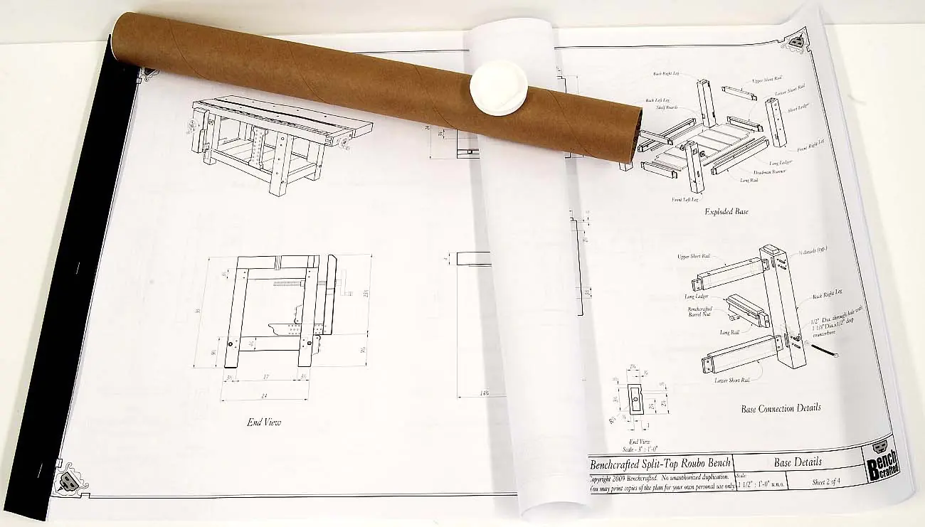 Plan for Split Top Roubo Bench BENCHCRAFTED