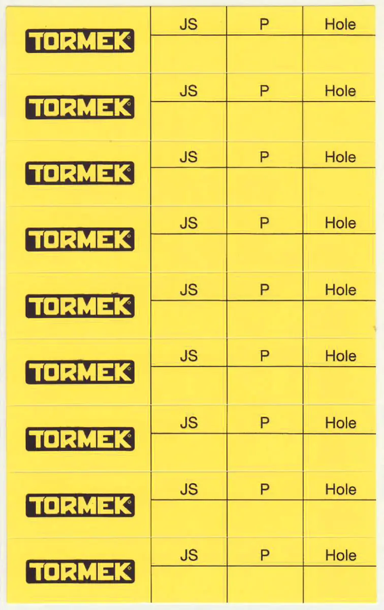 Labels for BGM-100 TORMEK Labels for BGM-100 TORMEK