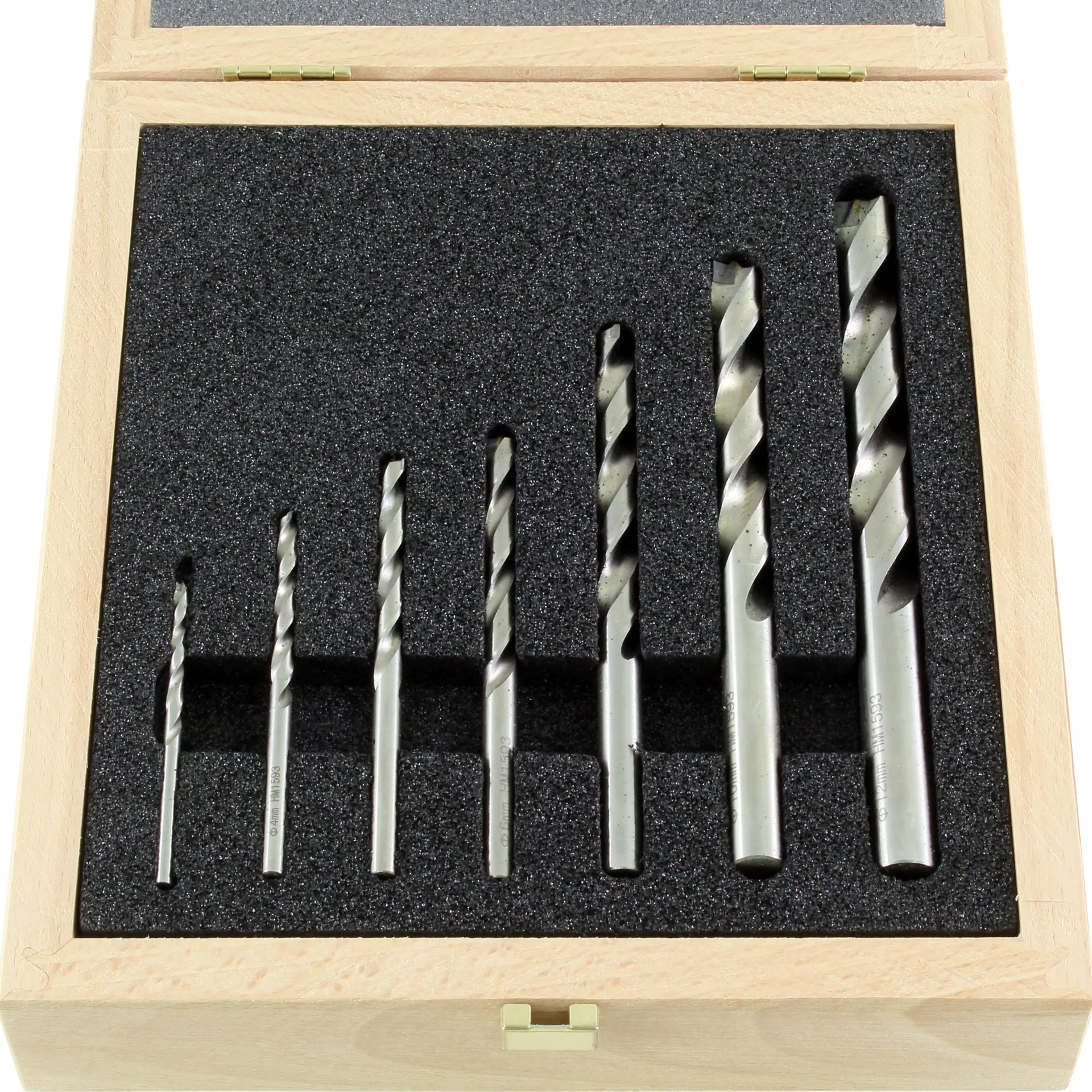 7 pc Set Brad Point Drills Carbide tipped 3-4-5-6-8-10-12mm Serie1593 FAMAG