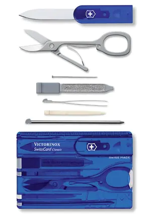 SWISSCARD CLASSIC blue transparent 10 Functions VICTORINOX