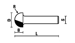 Roundover bit with 8 mm shank