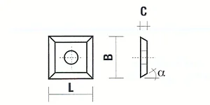 Insert Knife L=12mm B=12mm C=1.5mm Winkel=35° (suitable for 361182) KLEIN