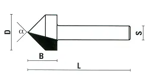 V-groove cutter with 12 mm shank