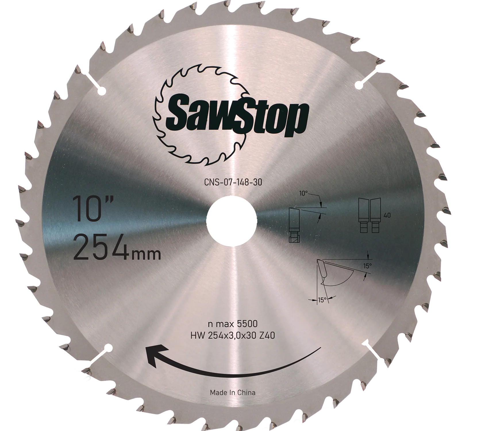 STANDARD Saw Blade 254x3.0/2.0x30, Z40 SawStop