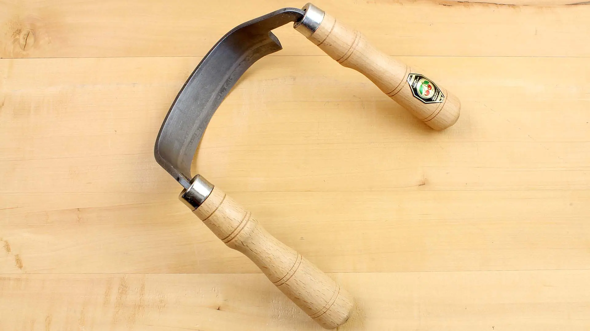 Barrel Draw Knife 170 mm open with 2 Handles TWO CHERRIES