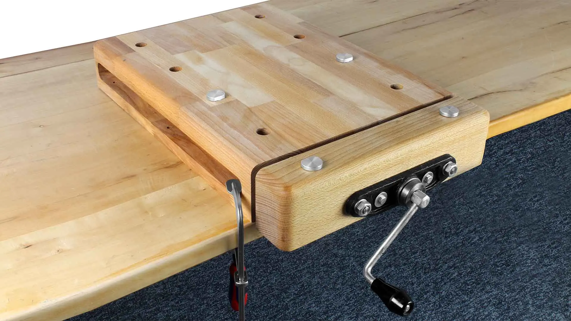 Mobile Workstation with crank, depth including jaw 530 mm, width 350 mm PINIE