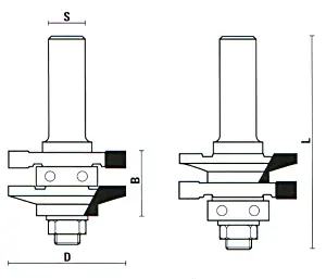 Stile And Rail Assembly (1) with Ball Bearing TCT D=41mm B=22mm L=70mm S=8mm KLEIN
