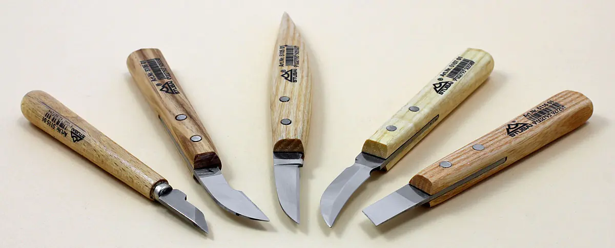 Set of 5 Chip Carving Knives in Carton STUBAI