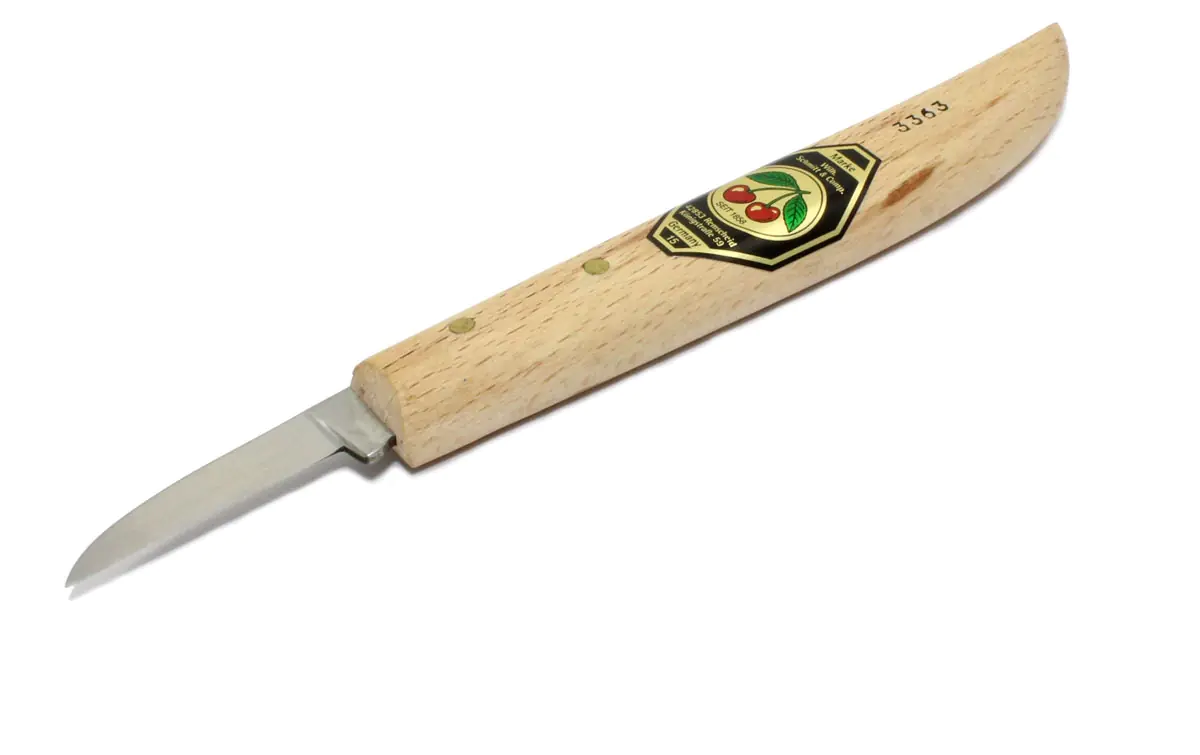 Carving Knife with round Neck and straight Edge for Lino-Cutting TWO CHERRIES