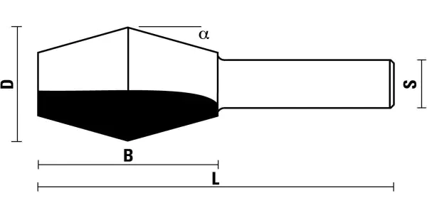 Butterfly Spline Bit HM D=28.0mm B=46.0mm L=84mm Angle=14° S=12mm KLEIN
