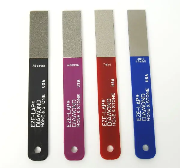 Set of 4 Diamond Sharpeners Super Fine/Fine/Medium/Coarse Working Surface 51 x 19 mm EZE-LAP