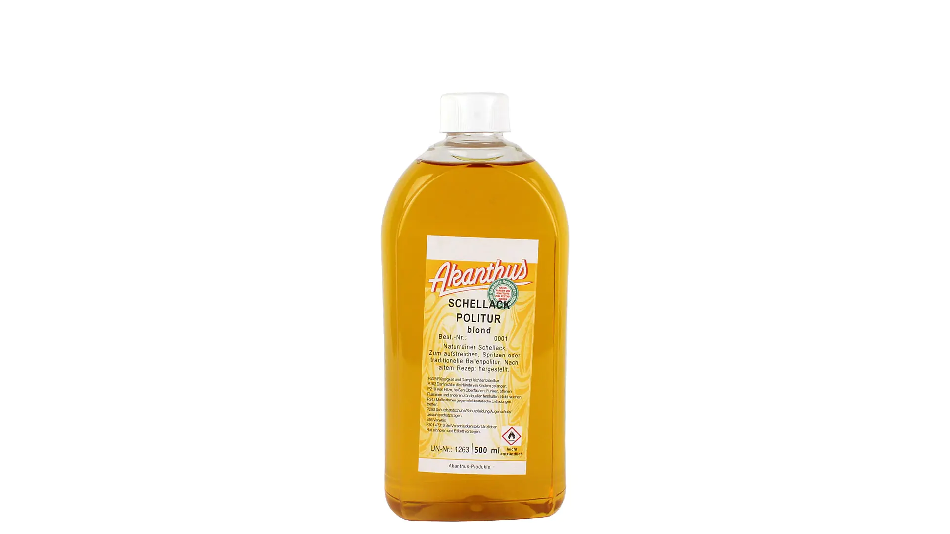 Shellac Polish made of dewaxed and pale Shellac 500 ml