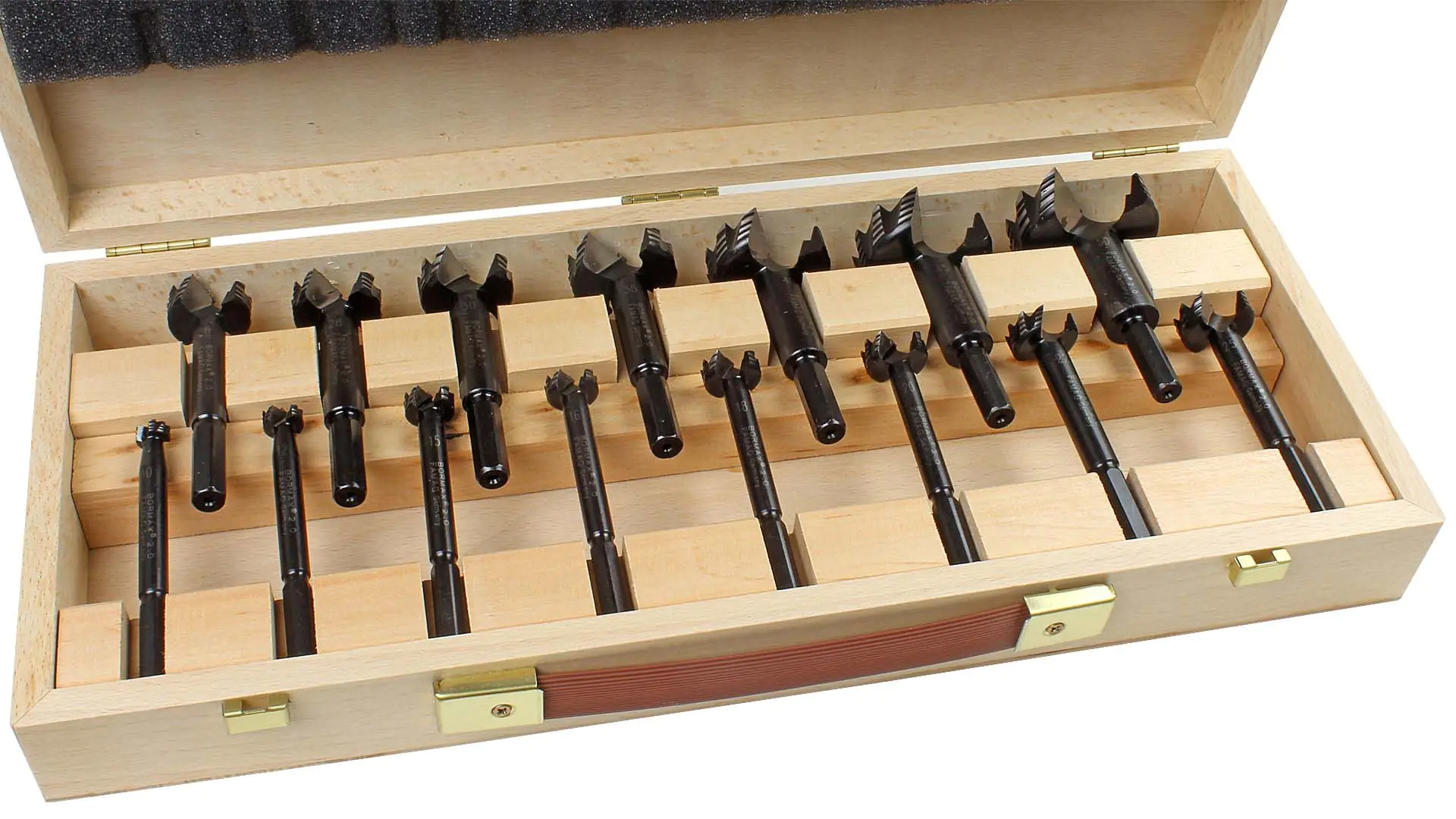 Bormax Set of 15 in Wooden Box  10-12-15-16-18-20-22 -25-26-28-30-35-40-45-50mm FAMAG