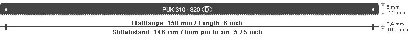 PUK 310 Universal Junior Hacksaw Blade Length 150 mm One Dozen