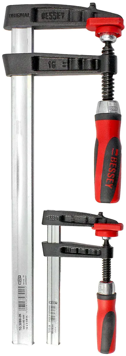 TG16-2K  Ductile Cast Iron Screw Clamp Opening 160 mm Clamping Depth 80 mm with two-component Handle BESSEY