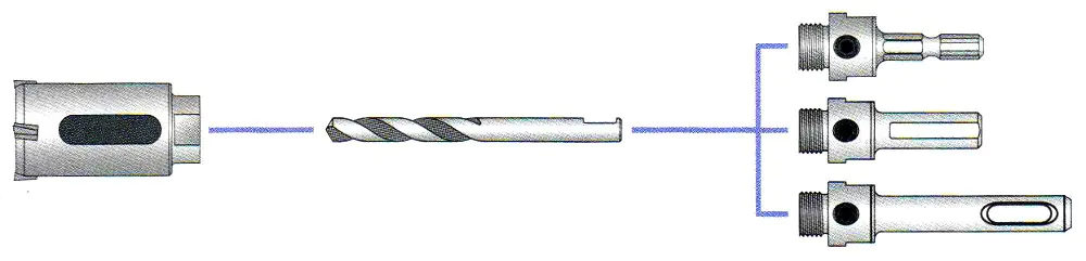 Hex Shank 6.35mm for DL Carbide Core Bit Cutters 20-38mm MIYANAGA Hex Shank 6.35mm for DL Carbide Core Bit Cutters 20-38mm MIYANAGA