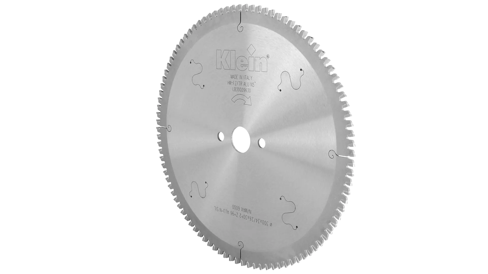 Circular Saw Blade HW D=300mm d=30mm B=3.4mm c=2.6mm Z=96 Flat Tooth/Triple-chip Tooth negative 5° for aluminium, PVC and non-ferrours metals KLEIN