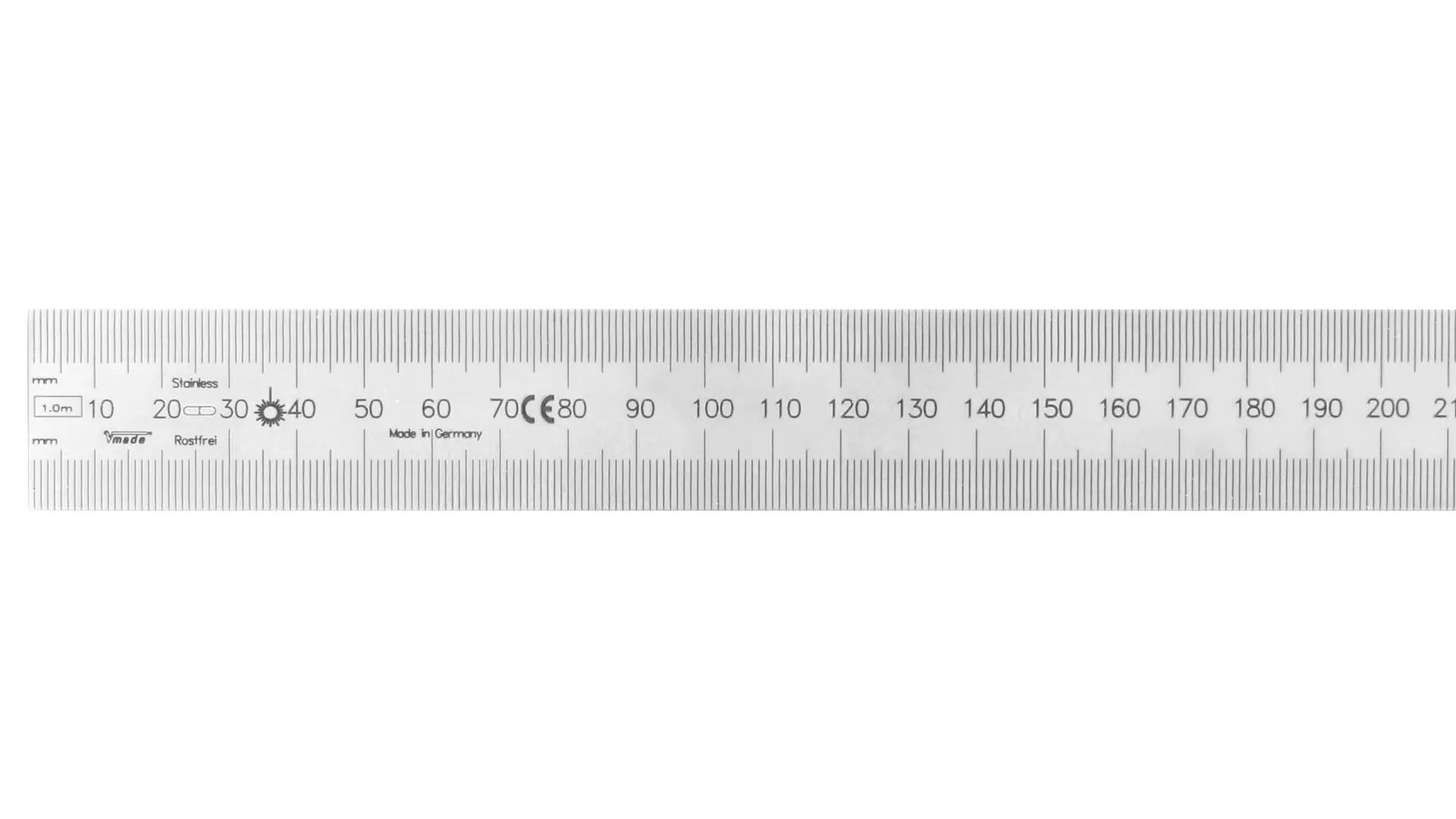 Steel Rule 1000 x 30 x 1 mm to read from the left to the right mm-Graduation Laser engraved Steel Rule 1000 x 30 x 1 mm to read from the left to the right mm-Graduation Laser engraved