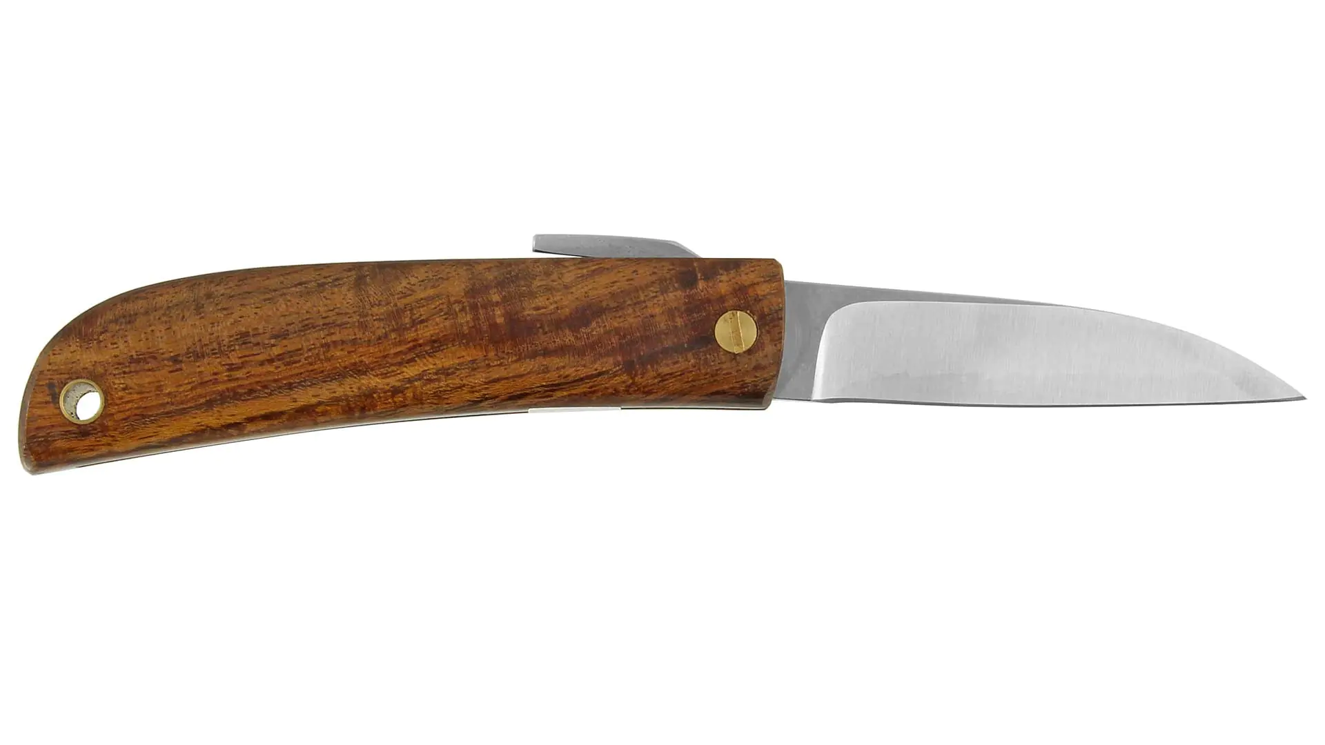 VG10 Folding Knife, desert iron wood handle w/leather case 60mm