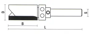 Flush Trim Router Bit with Top (Shank-side) Ball Bearing Guide, Shank 12 mm
